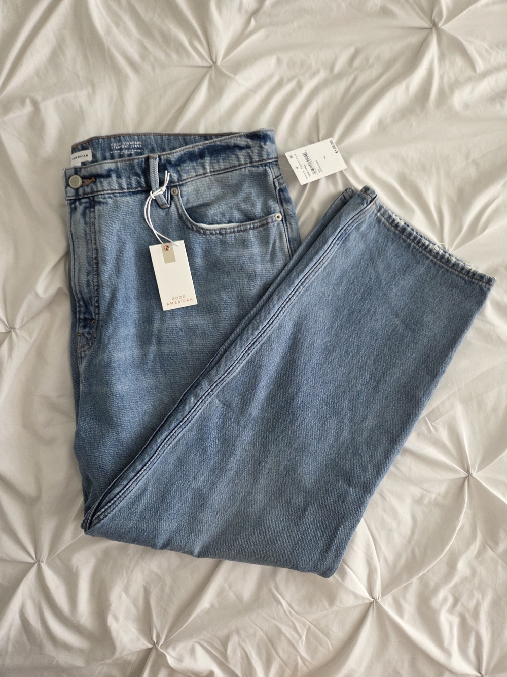Good American Women's Light Blue Wash Good Standard Straight Jeans 16x28